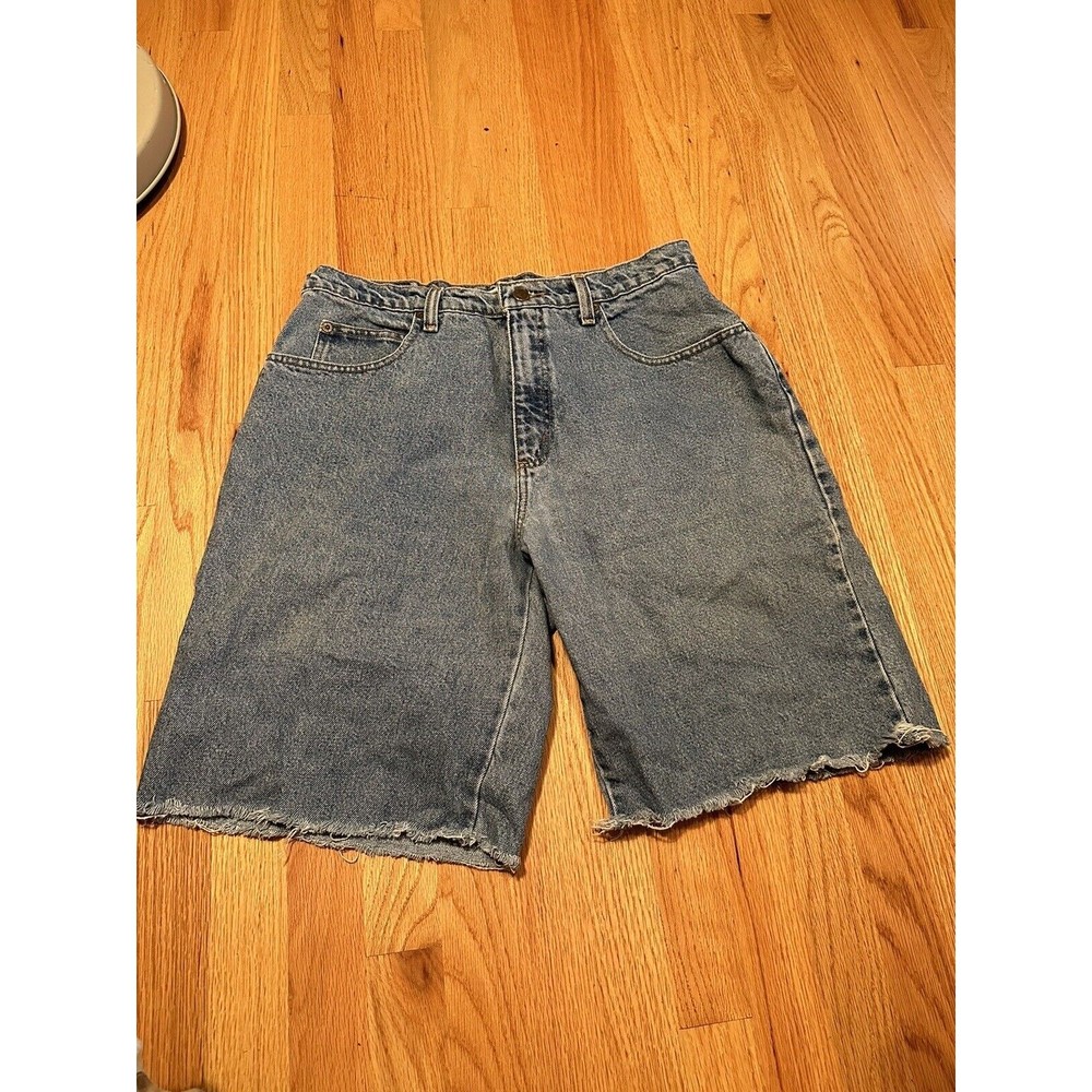VTG Badge Mens Denim Shorts 34 Light Blue Jeans